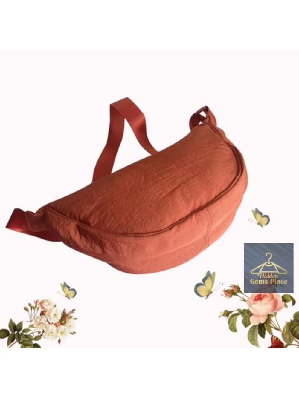 Nylon Crescent Crossbody Bag Adjustable Strap Lightweight Travel Shoulder Purse